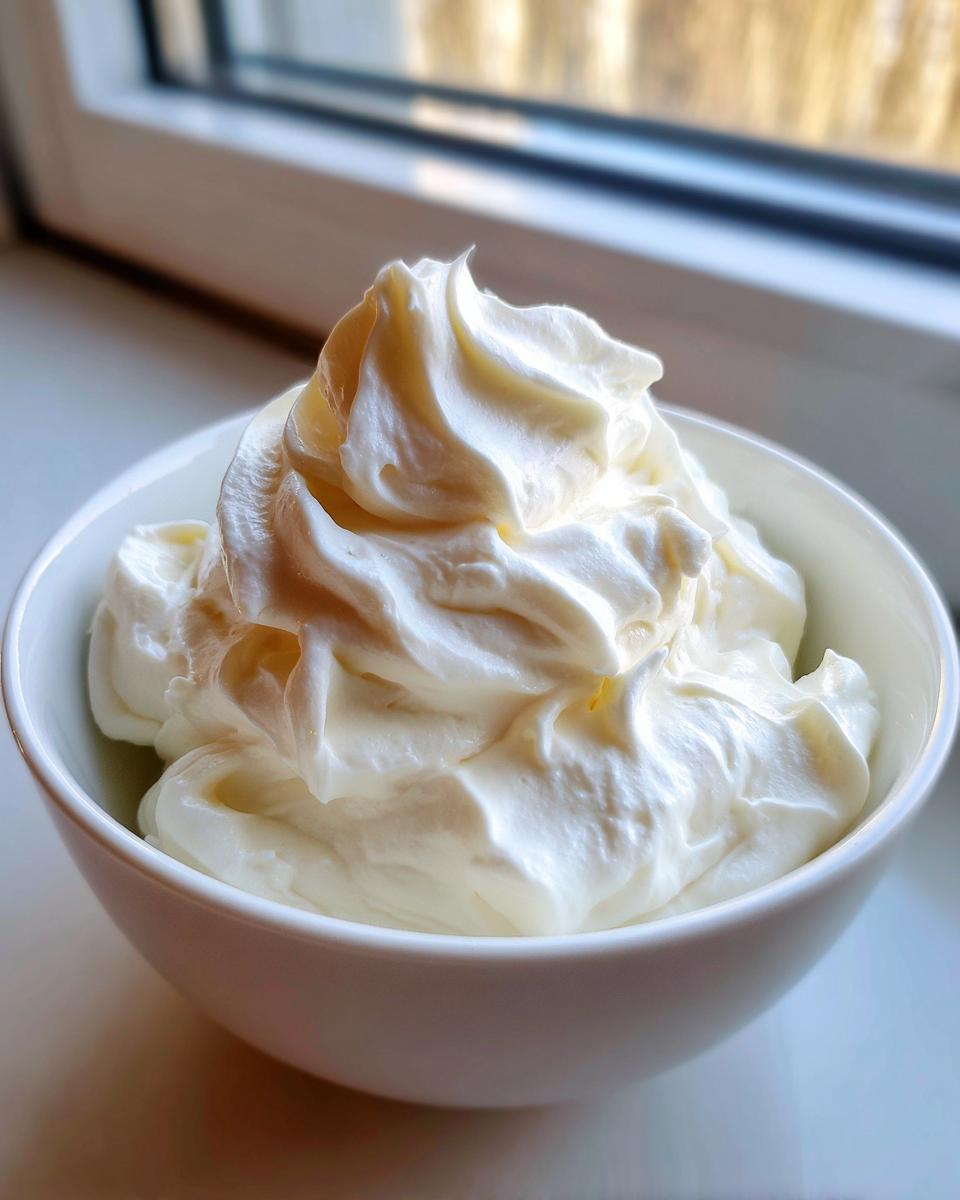 A white bowl filled with perfectly peaked, thick royal icing recipe mixture, ready for decorating cookies.
